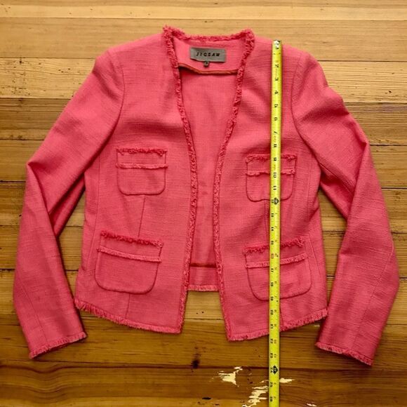Jigsaw fringe edge open jacket. Size 8. - Picture 7 of 10